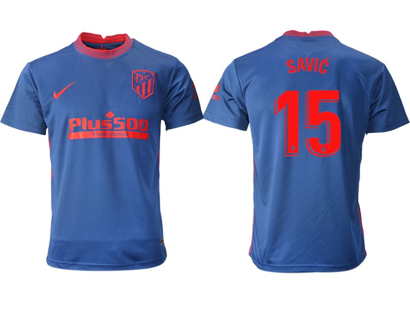 Men 2020-2021 club Atletico Madrid away aaa version #15 blue Soccer Jerseys
